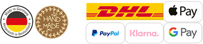 Icons Made in Germany, Handmade, Versand mit DHL, Zahlung mit Apple Pay, Google Pay, PayPal, Klarna